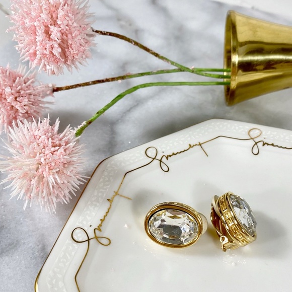 Givenchy Couture Crystal Clip-On Logo Earrings - Picture 4 of 12